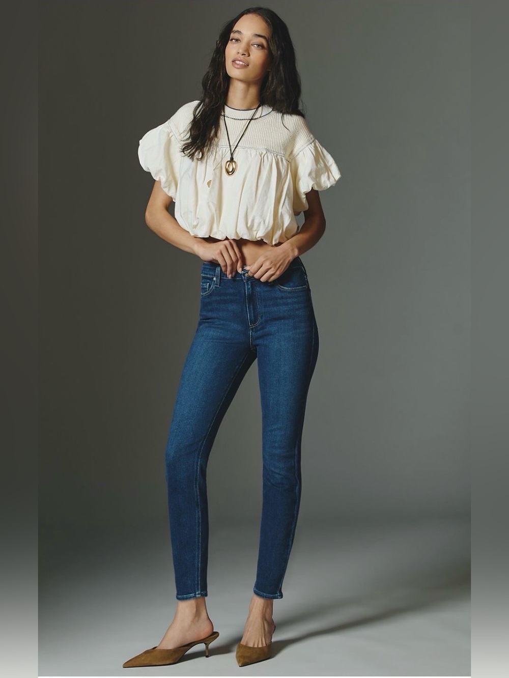 💜New PAIGE Hoxton Ankle  High-Rise Skinny